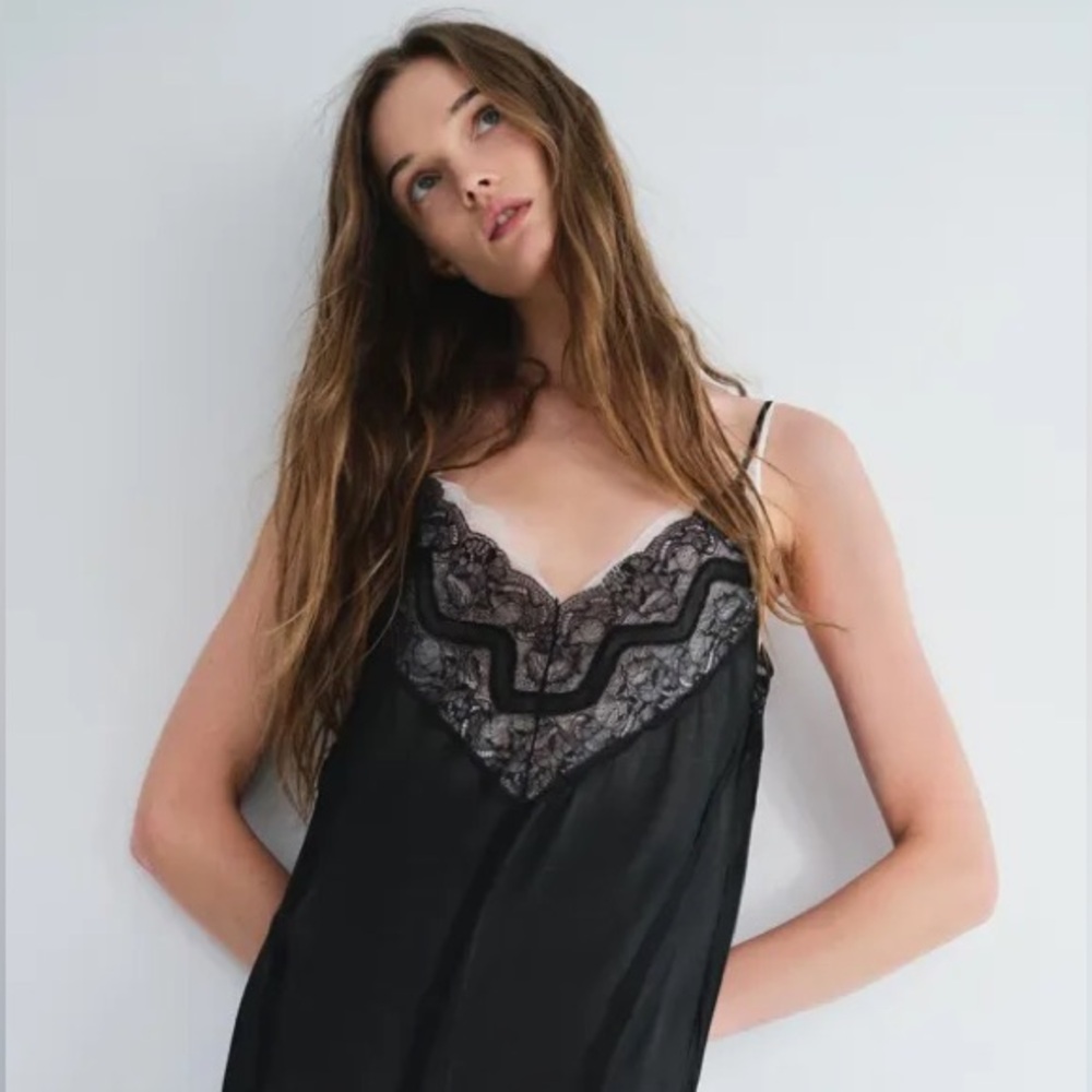 NWT ZARA Layered Slip Dress Lace Trim Size XS/S Style no. 8384/832/800 - Picture 2 of 14